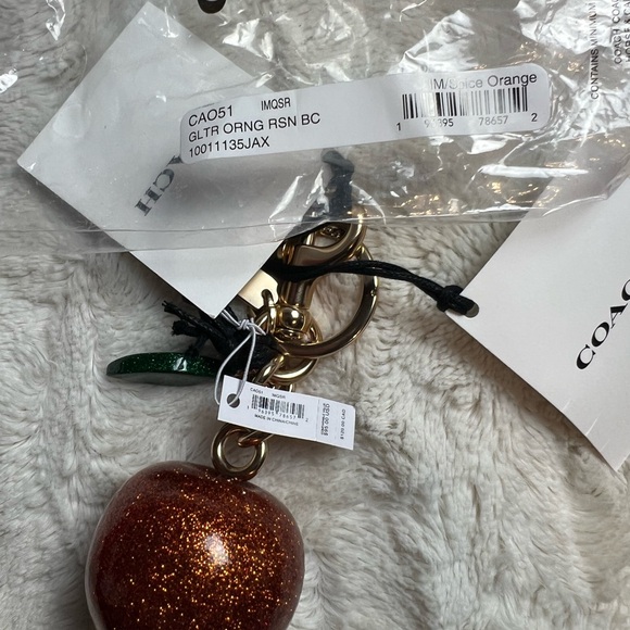 Coach Sparkling Brown Apple Keychain - Picture 3 of 3